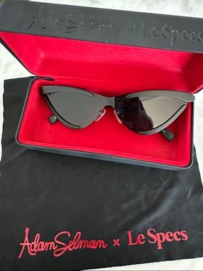 The Adam Selman x Le Specs The Scandal Cateye metal sunglasses in black